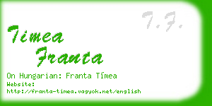 timea franta business card